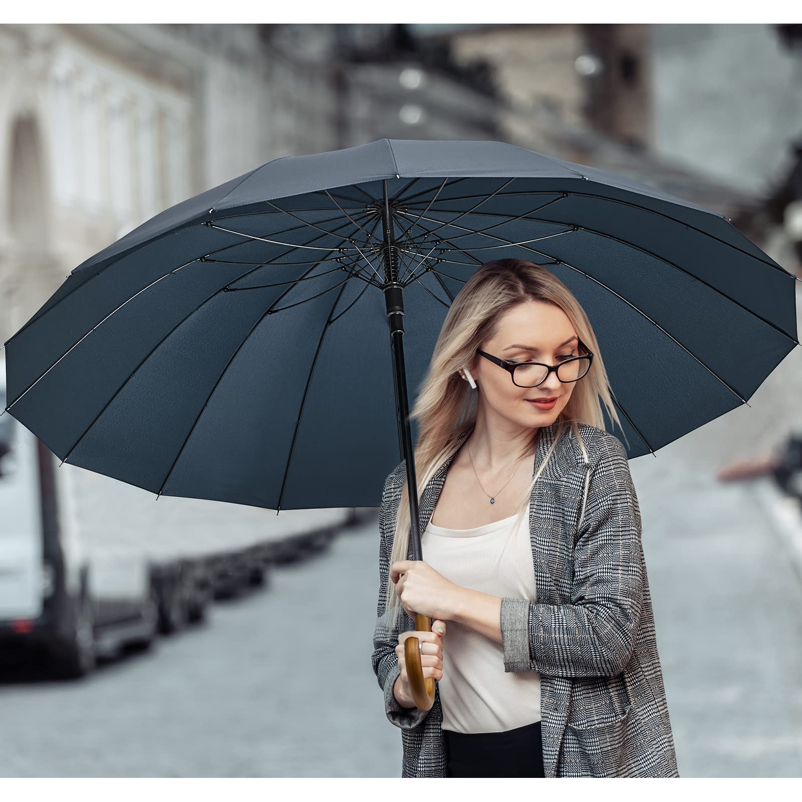 G4Free - G4Free 54 Inch 16 Ribs Large Windproof Umbrella for 2 Persons -NT22A136A-NT22A136B-NT22A136C