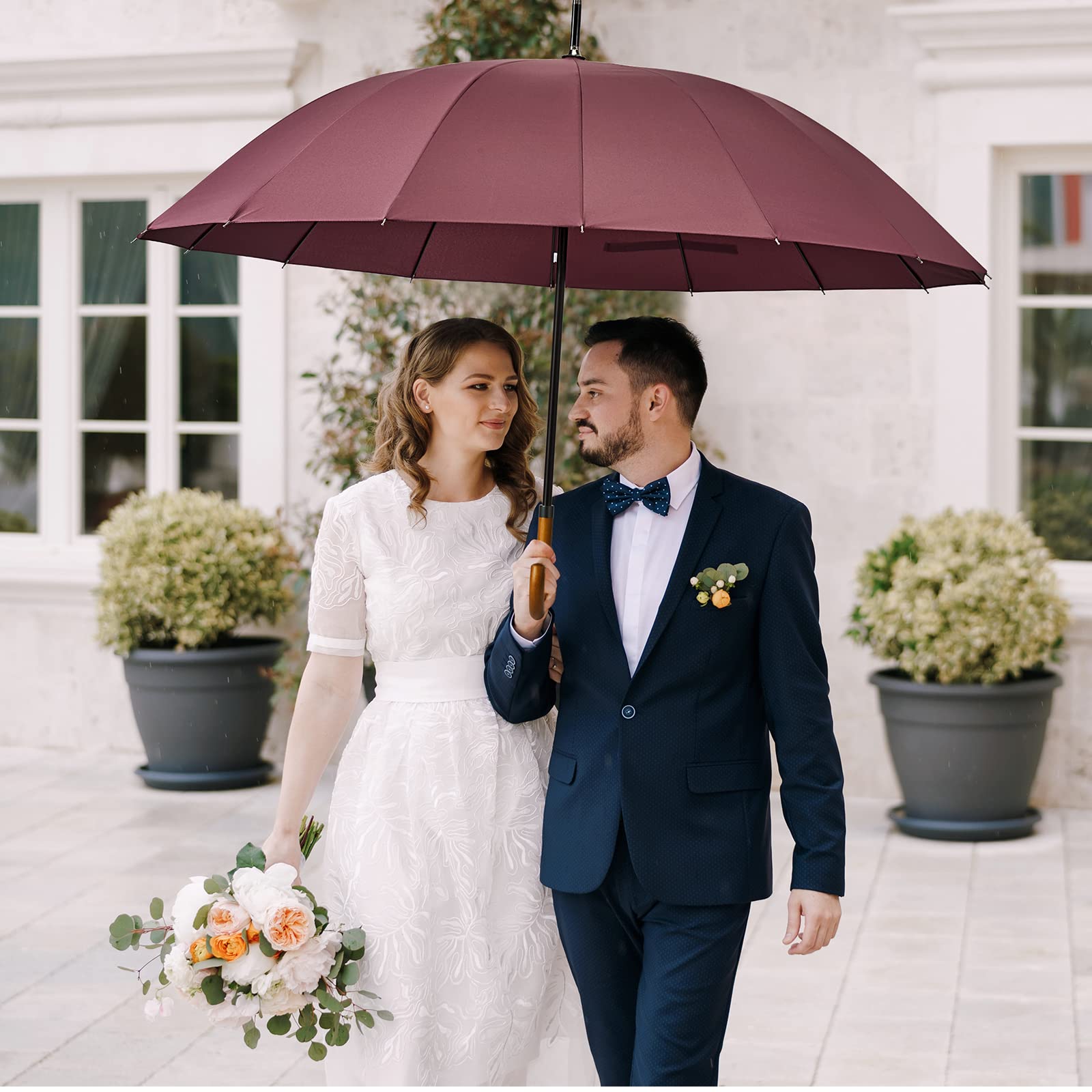 G4Free - G4Free 54 Inch 16 Ribs Large Windproof Umbrella for 2 Persons -NT22A136A-NT22A136B-NT22A136C