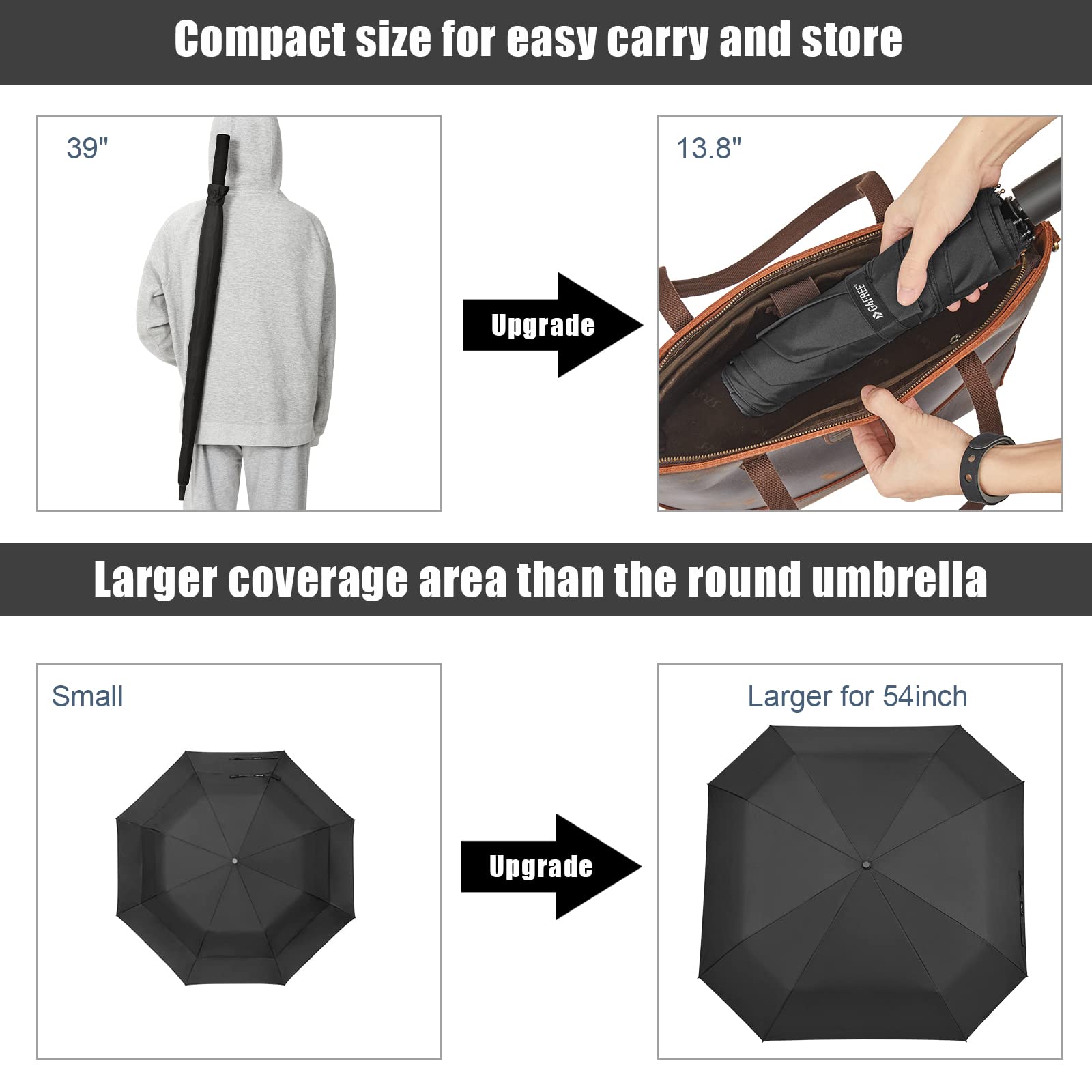 G4Free - G4Free 54 Inch Large Golf Umbrella -TN22A131B-TN22A131C-TN22A131A-TN22A131D