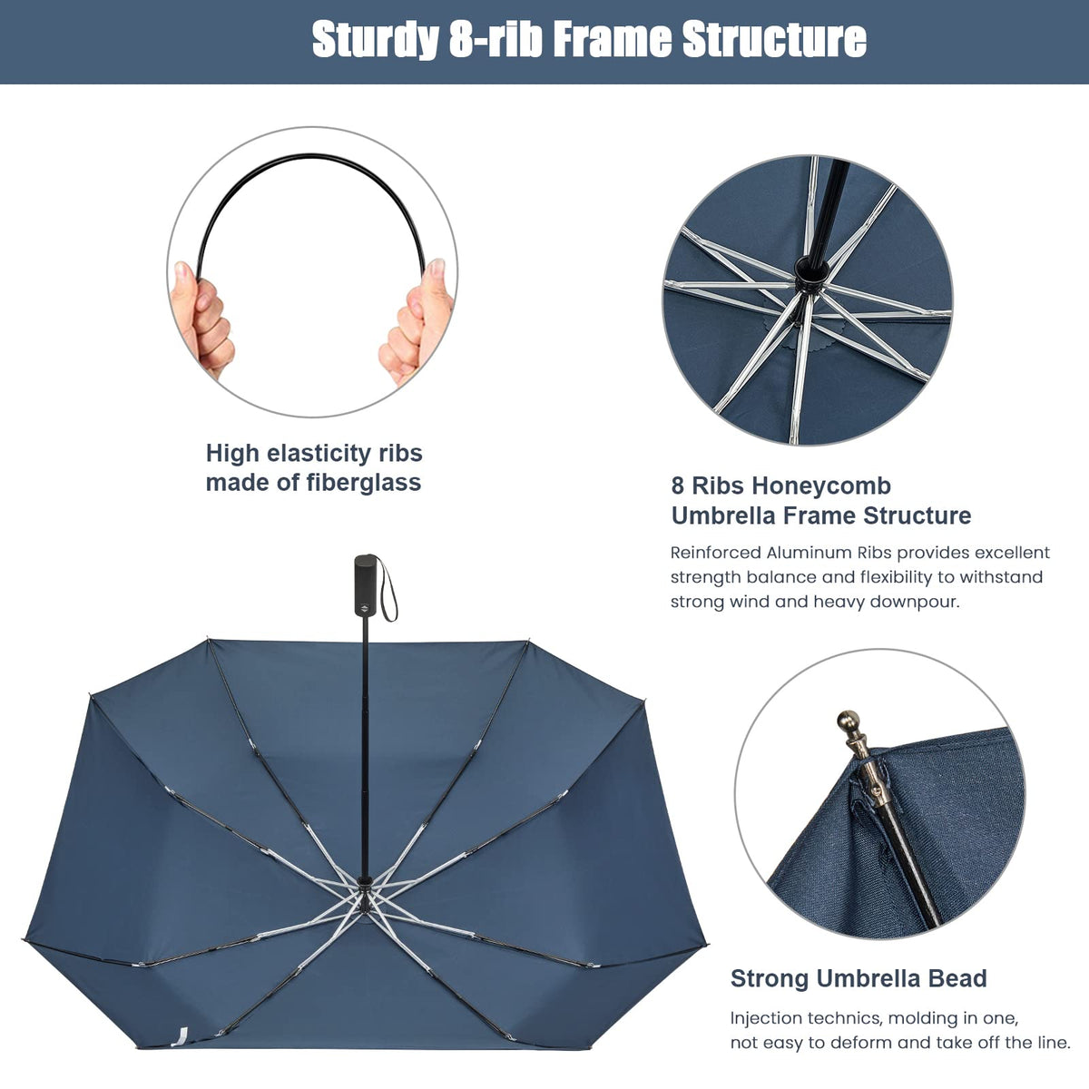 G4Free - G4Free 54 Inch Large Golf Umbrella -TN22A131B-TN22A131C-TN22A131A-TN22A131D