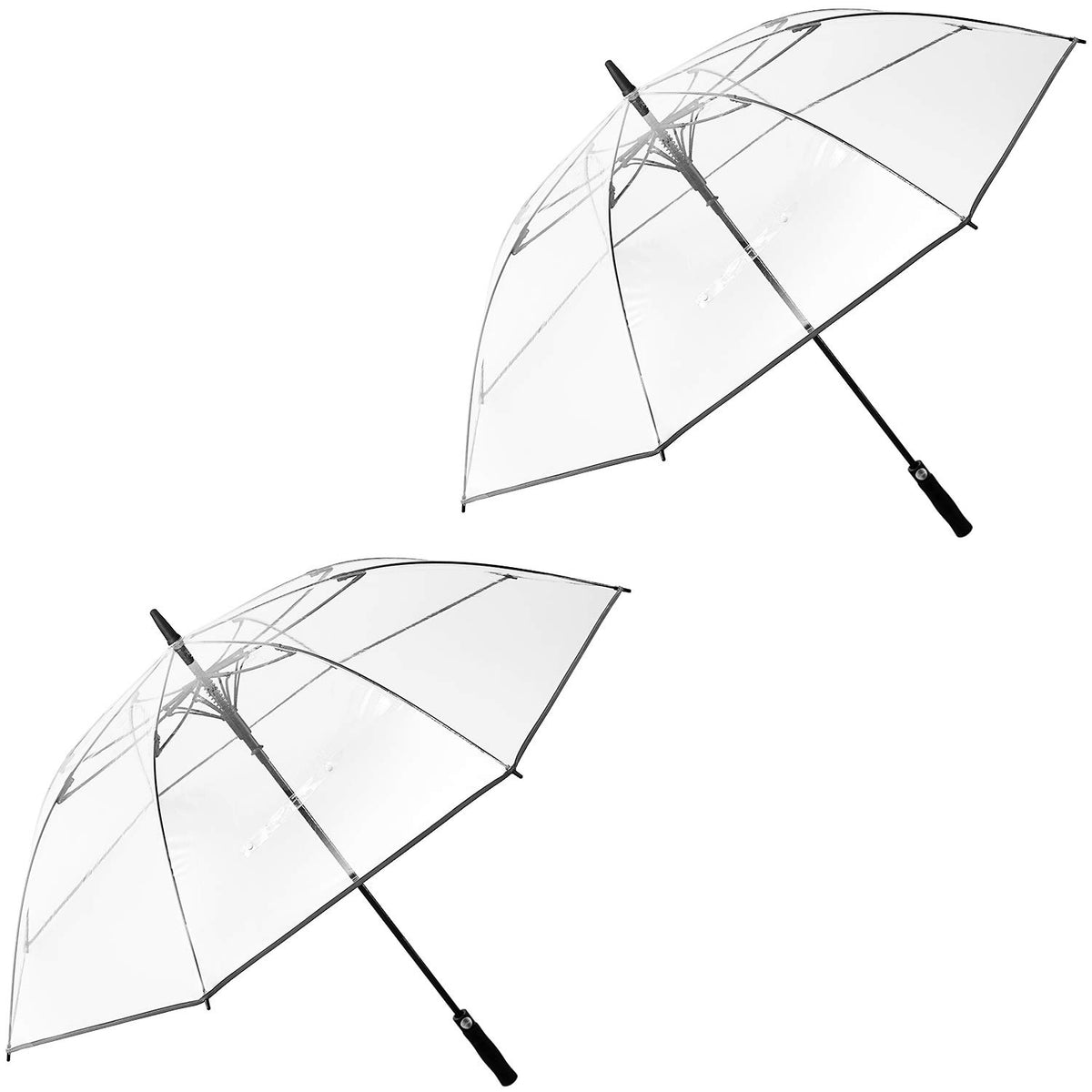 G4Free - G4Free 62 Inch Clear Golf Umbrella Transparent Auto Open Large Stick Umbrella -D02V733A-D02V723A