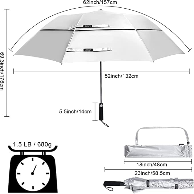 G4Free - G4Free 62 Inch Portable UV Protection Automatic Big Sun Umbrella -D02V737A-D02V737B-D02V737C