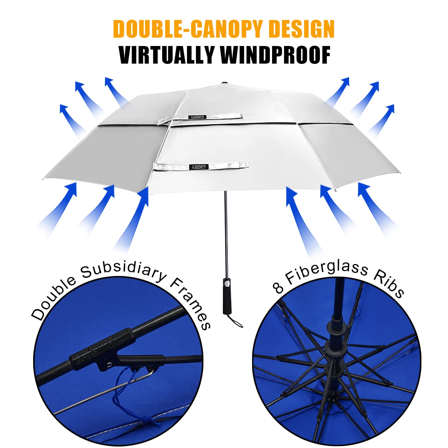 G4Free - G4Free 62 Inch Portable UV Protection Automatic Big Sun Umbrella -D02V737A-D02V737B-D02V737C