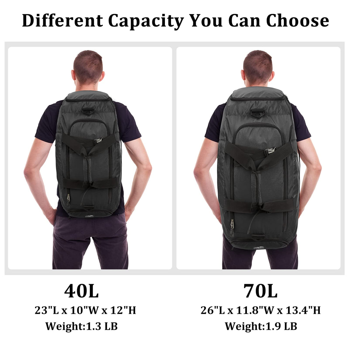 G4Free - G4Free 70L Large 3-Way Duffle Backpack Gym Bag with Shoe Compartment -TN22B134C-TN22B134B-TN22B134A