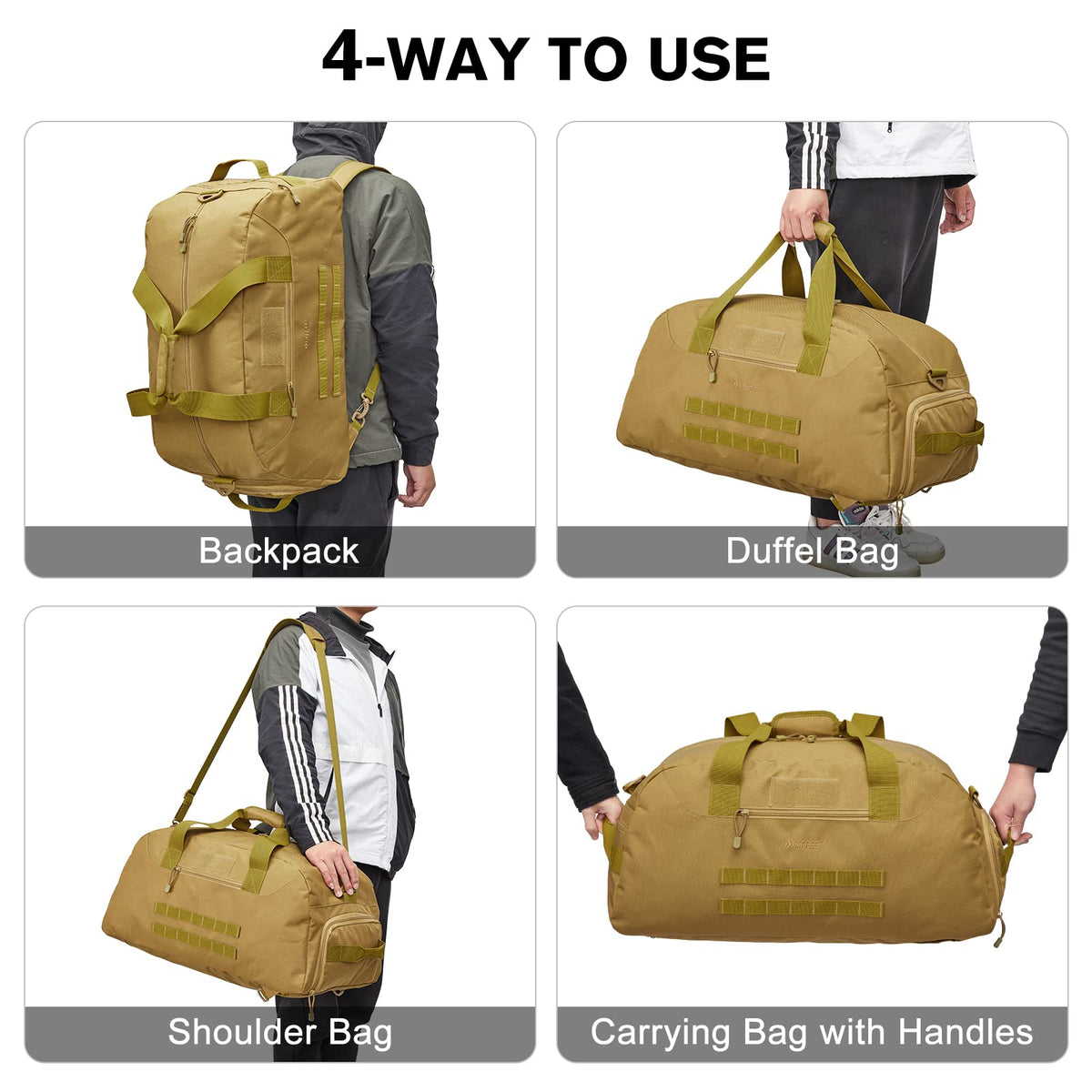 G4Free - G4Free 70L Large Duffle Bag Men Sports Gym Backpack -TN22B146B-TN22B146A
