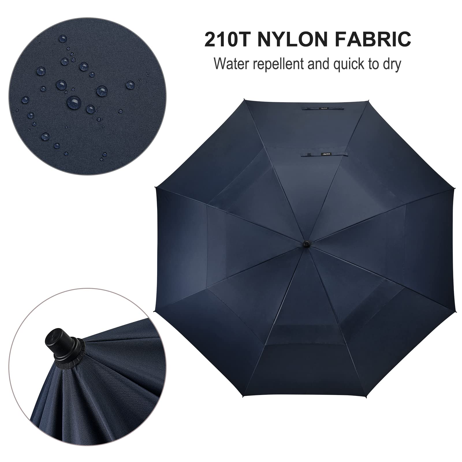 G4Free - G4Free 80 Inch 6.6 Ft Double Canopy Vented Windproof Stick Family Umbrella -TN21A013A-TN21A013B-TN22A160B-TN22A160A-TN22A160C