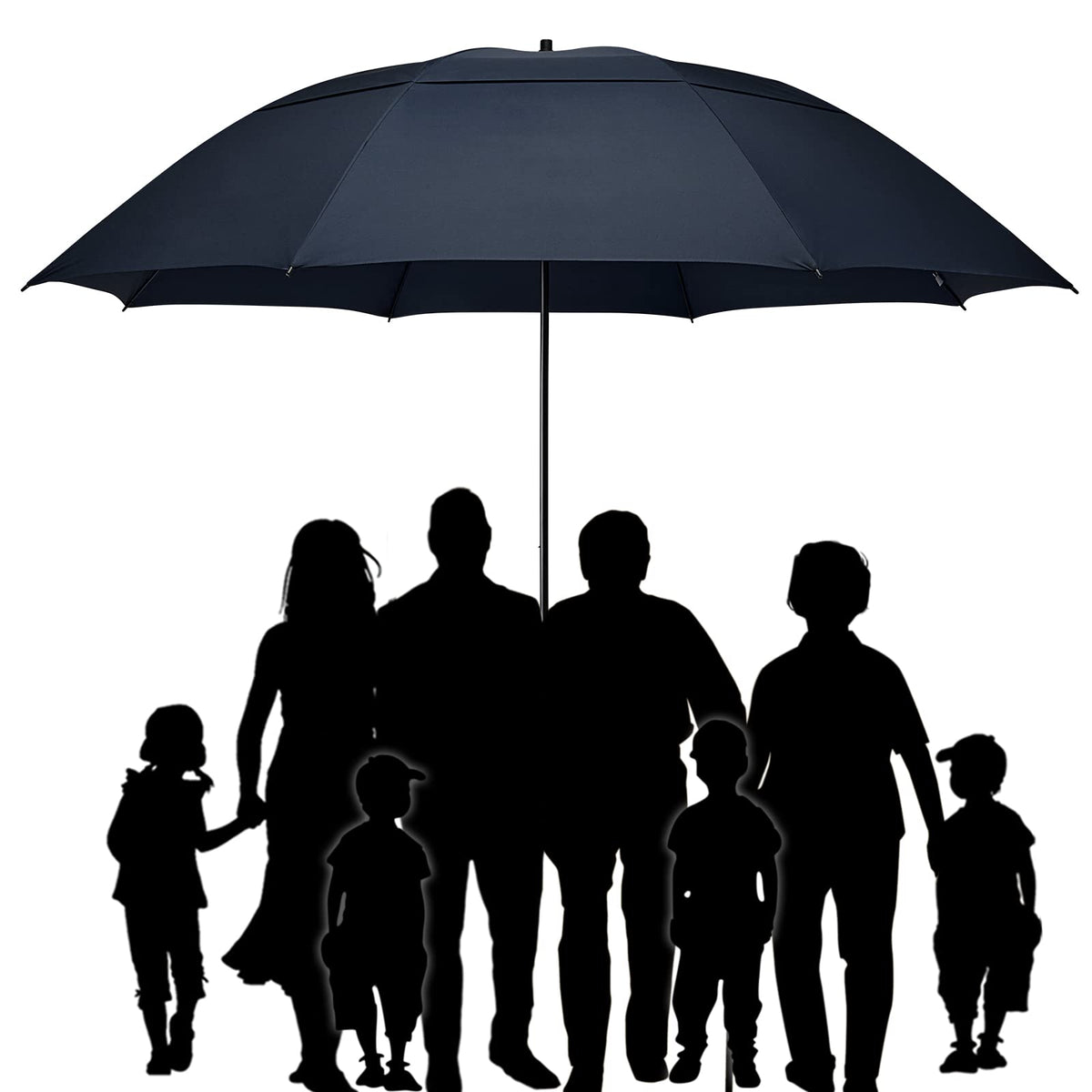 G4Free - G4Free 80 Inch 6.6 Ft Double Canopy Vented Windproof Stick Family Umbrella -TN21A013A-TN21A013B-TN22A160B-TN22A160A-TN22A160C