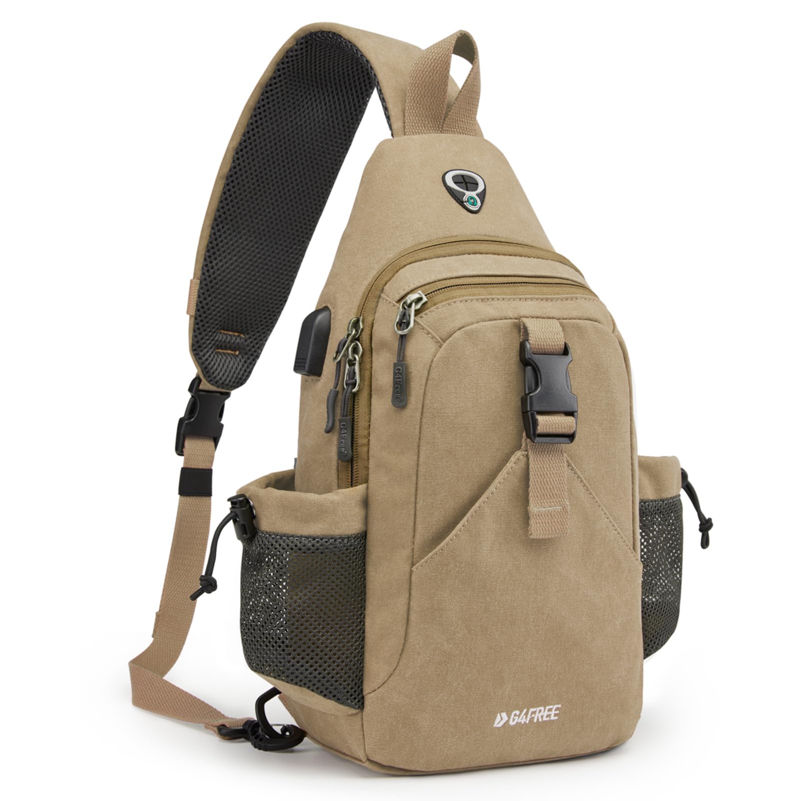 G4Free - G4Free Anti-Theft Canvas Sling Bag with USB Port -TN22B159C