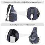 G4Free - G4Free Anti-Theft Canvas Sling Bag with USB Port -TN22B159C-TN22B159A-TN22B159D-TN22B159B-TN22B159F