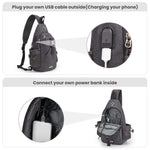 G4Free - G4Free Anti-Theft Canvas Sling Bag with USB Port -TN22B159C-TN22B159A-TN22B159D-TN22B159B-TN22B159F