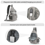 G4Free - G4Free Anti-Theft Canvas Sling Bag with USB Port -TN22B159C-TN22B159A-TN22B159D-TN22B159B-TN22B159F