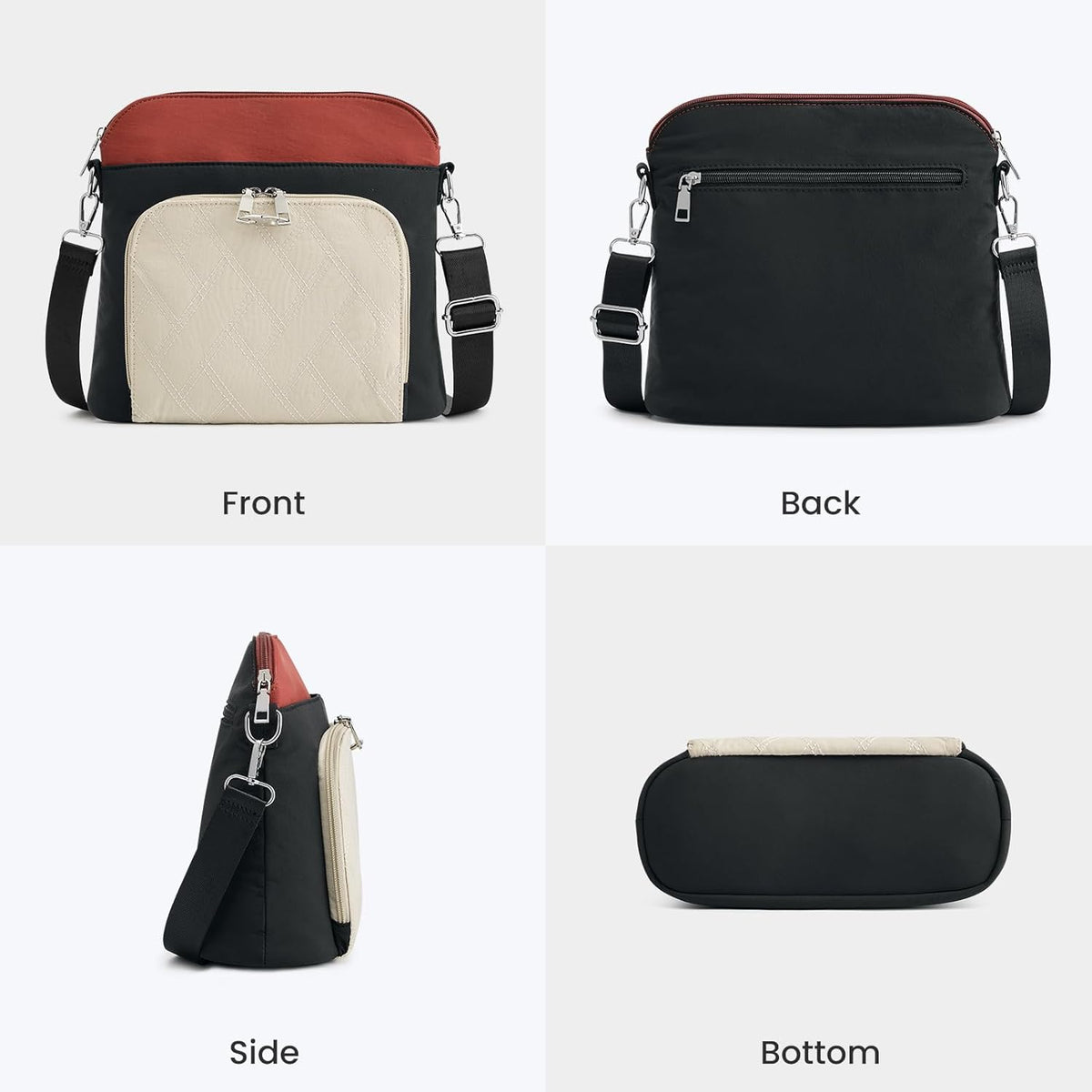 G4Free - G4Free Anti-Theft  Lightweight Nylon Shoulder Purse Medium Handbags -TN25B551A-TN25B551B-TN25B551C