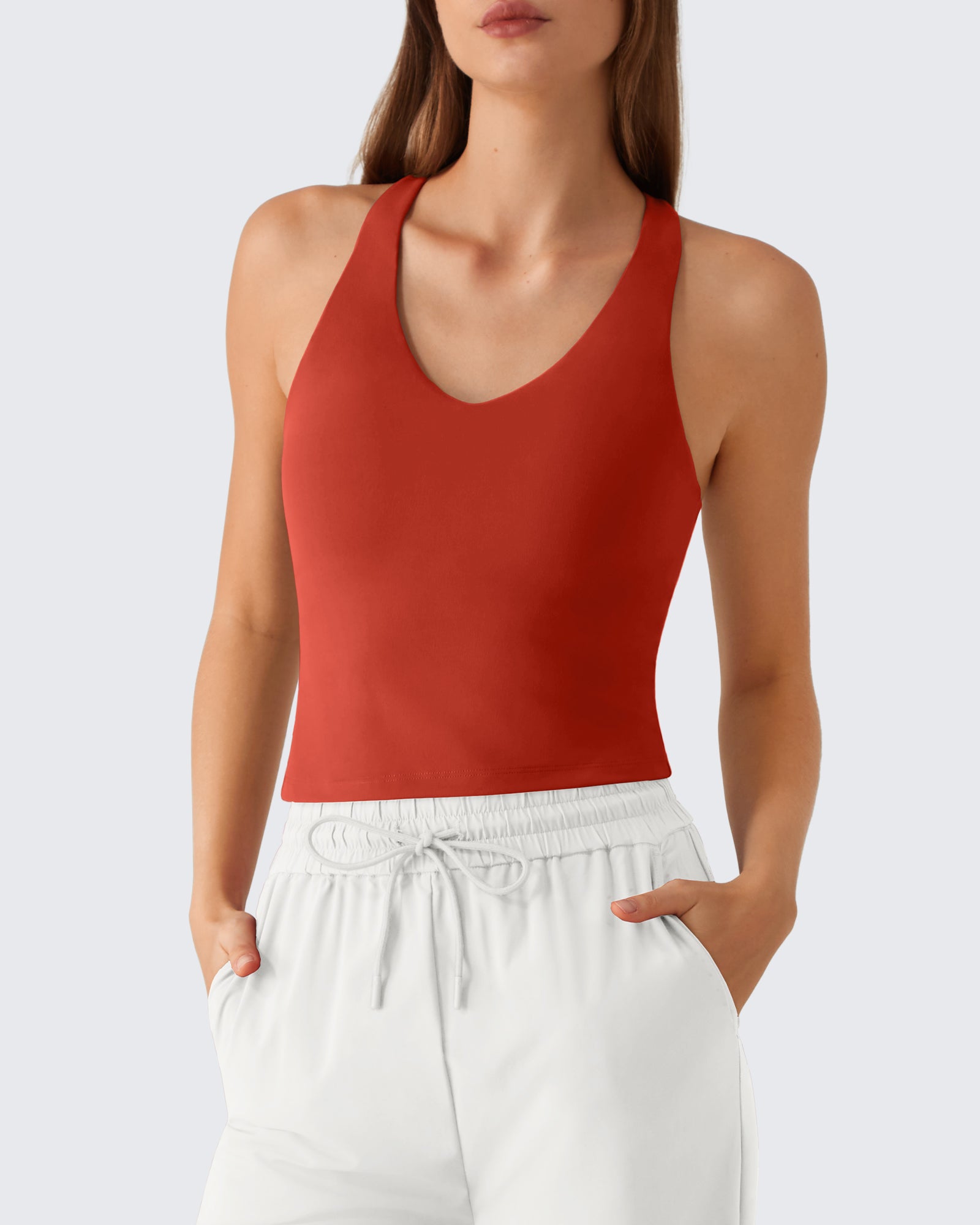 G4Free - G4Free BareFeel Racerback Tank Top with Removable Padded Bra -GF26L896A001A-S-GF26L896A001B-M-GF26L896A001C-L-GF26L896A001D-XL-GF26L896A001E-XXL