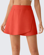 G4Free - G4Free BareFeel Wrap A-Line Tennis Skirt with Built-in Shorts & Pockets -GF26H883A001A-S-GF26H883A001B-M-GF26H883A001C-L-GF26H883A001D-XL-GF26H883A001E-XXL