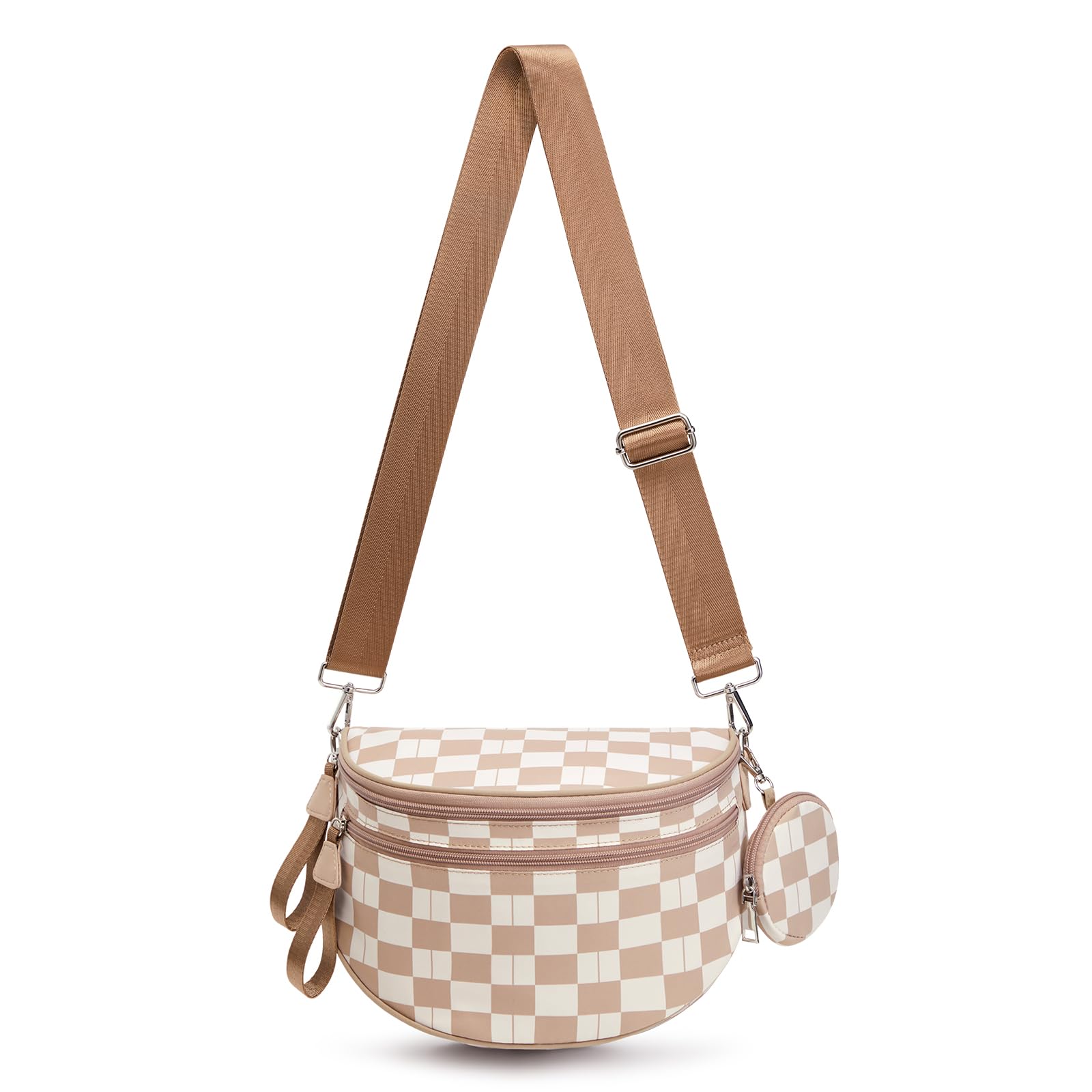 G4Free - G4Free Checkered Crossbody Bum Bag with Removable Pouch Lightweight -TN26B628A-TN26B628B-TN26B628C-TN26B628D-TN26B628E