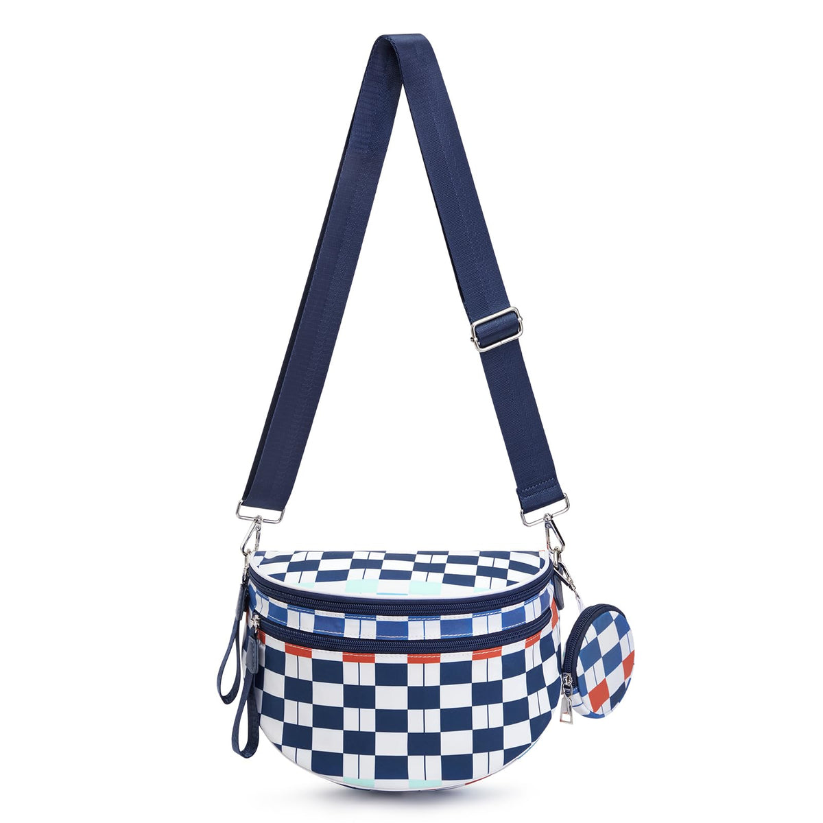 G4Free - G4Free Checkered Crossbody Bum Bag with Removable Pouch Lightweight -TN26B628A-TN26B628B-TN26B628C-TN26B628D-TN26B628E