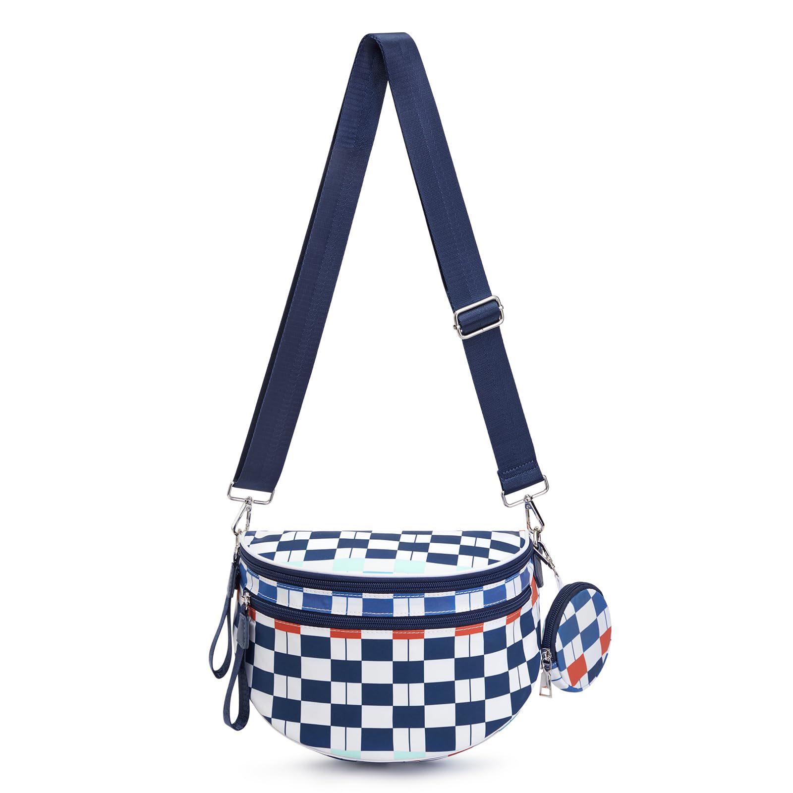 G4Free - G4Free Checkered Crossbody Bum Bag with Removable Pouch Lightweight -TN26B628A-TN26B628B-TN26B628C-TN26B628D-TN26B628E
