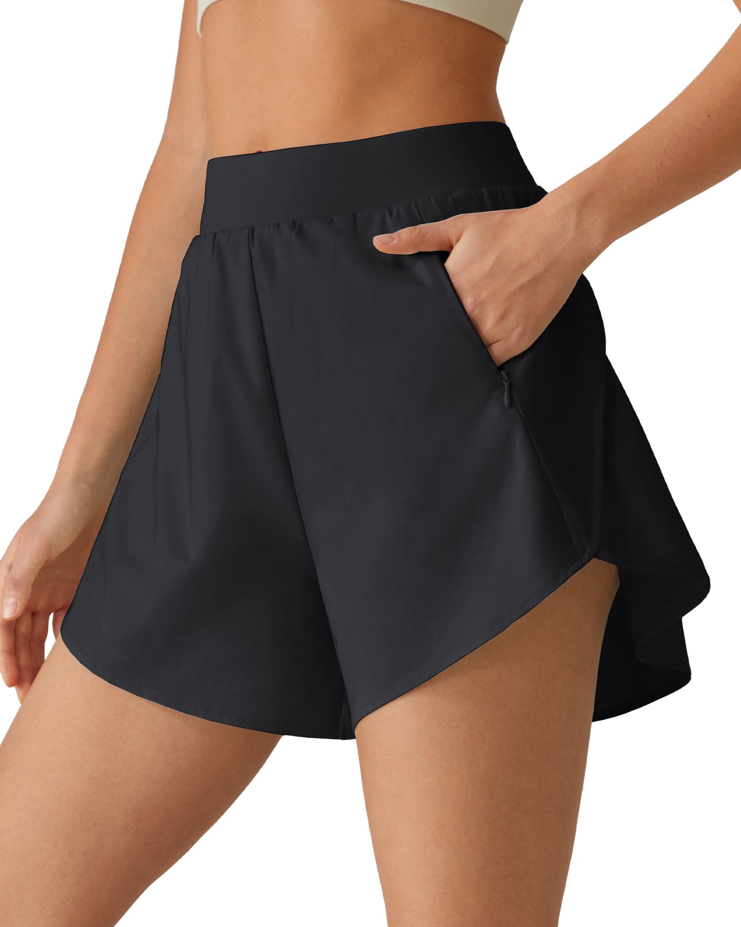 G4Free - G4Free Chillwhisp 2.5" Dolphin Hem Running Shorts with Pockets -GF26E842A001A-S-GF26E842A001B-M-GF26E842A001C-L-GF26E842A001D-XL-GF26E842A001E-XXL
