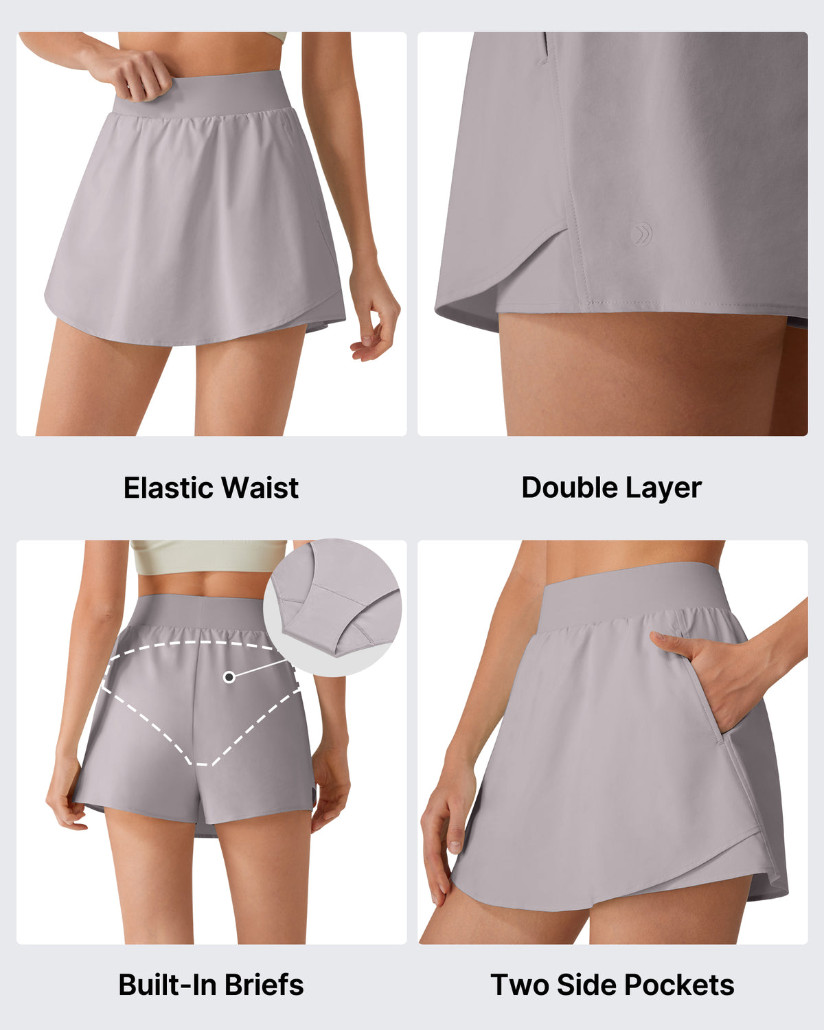 G4Free - G4Free Chillwhisp 2" Tennis Skort with Pockets -GF26E889A001A-S-GF26E889A001B-M-GF26E889A001C-L-GF26E889A001D-XL-GF26E889A001E-XXL