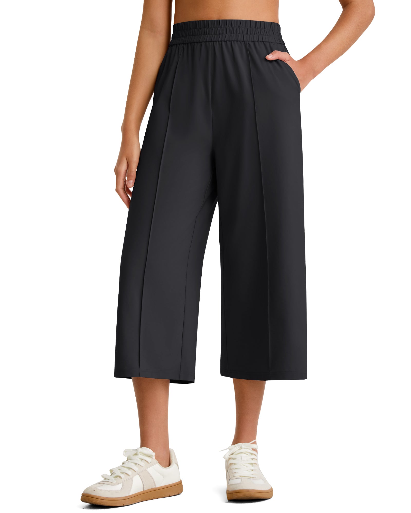 G4Free - G4Free Chillwhisp Lightweight Wide Leg Capris -GF26J900A001A-S-GF26J900A001B-M-GF26J900A001C-L-GF26J900A001D-XL-GF26J900A001E-XXL