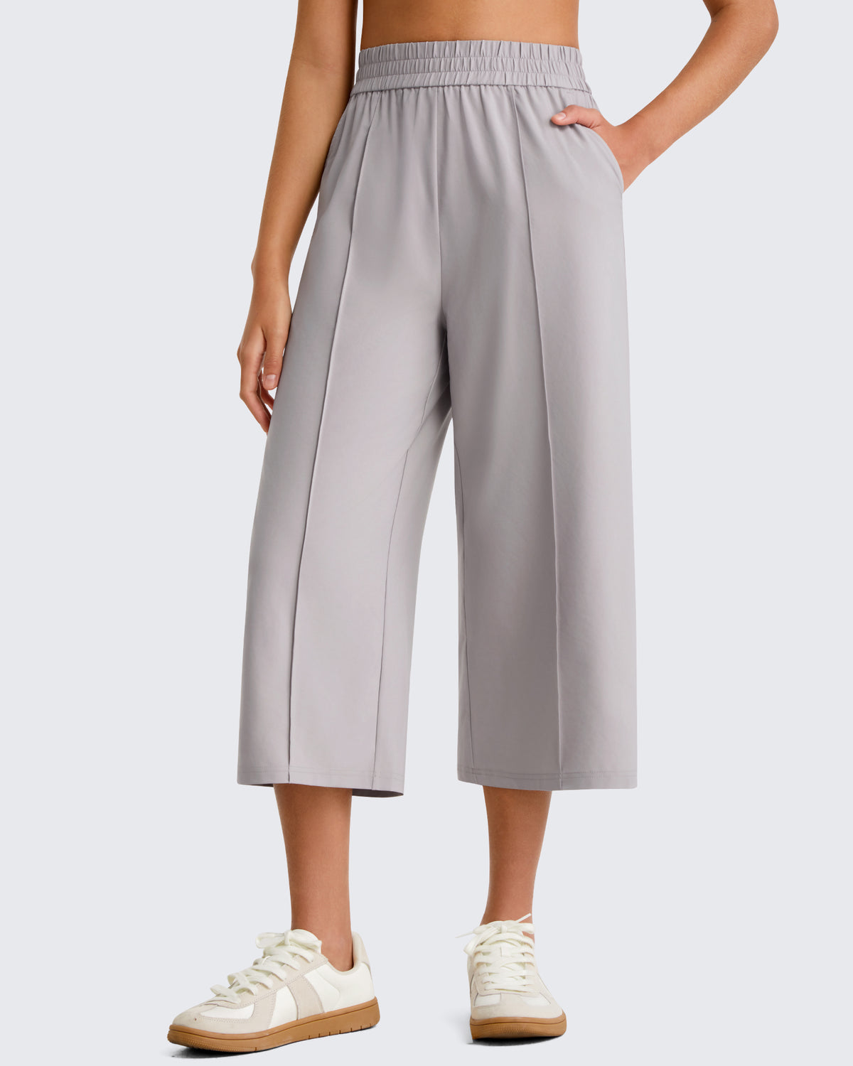 G4Free - G4Free Chillwhisp Lightweight Wide Leg Capris -GF26J900A001A-S-GF26J900A001B-M-GF26J900A001C-L-GF26J900A001D-XL-GF26J900A001E-XXL