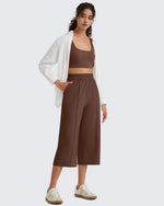 G4Free - G4Free Chillwhisp Lightweight Wide Leg Capris -GF26J900A001A-S-GF26J900A001B-M-GF26J900A001C-L-GF26J900A001D-XL-GF26J900A001E-XXL
