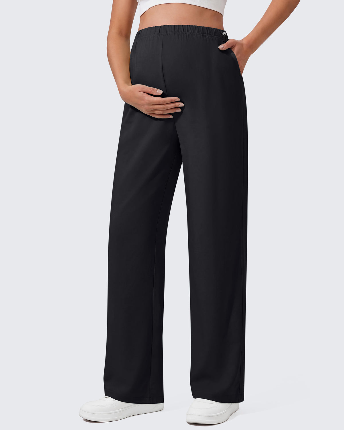 G4Free - G4Free Chillwhisp Maternity Wide Leg Pants – Adjustable Waist -GF26JY1021A001A-S-GF26JY1021A001B-M-GF26JY1021A001C-L-GF26JY1021A001D-XL-GF26JY1021A001E-XXL