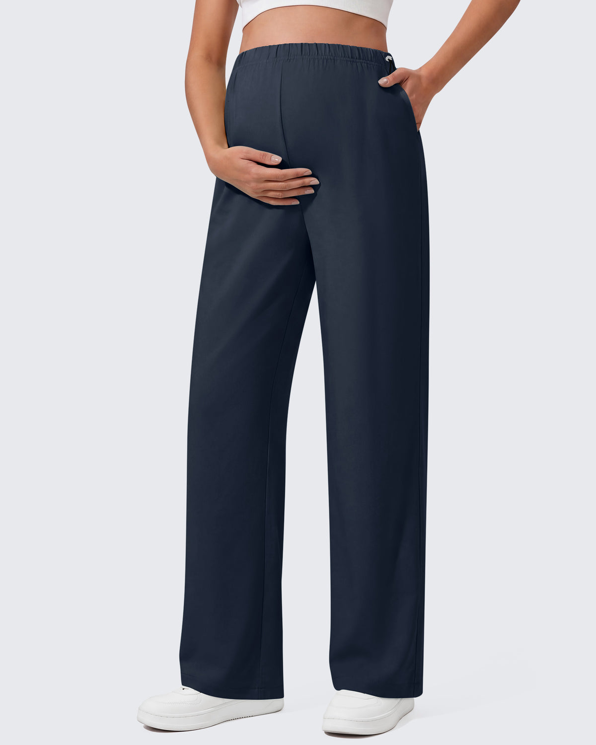 G4Free - G4Free Chillwhisp Maternity Wide Leg Pants – Adjustable Waist -GF26JY1021A001A-S-GF26JY1021A001B-M-GF26JY1021A001C-L-GF26JY1021A001D-XL-GF26JY1021A001E-XXL