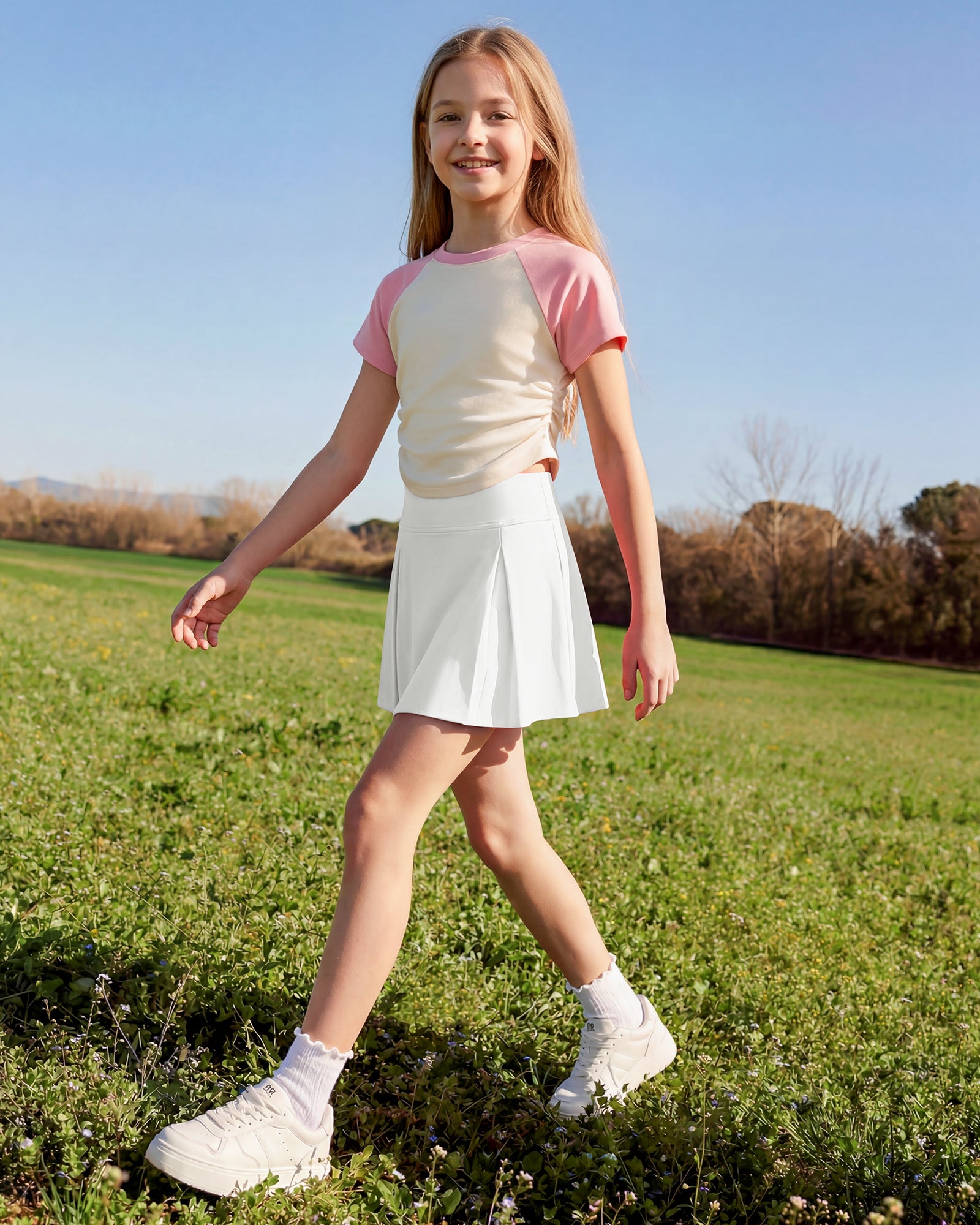 G4Free - G4Free Chillwhisp Pleated Tennis Skirt for Girls – High Waisted Skort with 4 Pockets -GF26HG946A001A-S-GF26HG946A001B-M-GF26HG946A001C-L-GF26HG946A001D-XL-GF26HG946A001E-XXL
