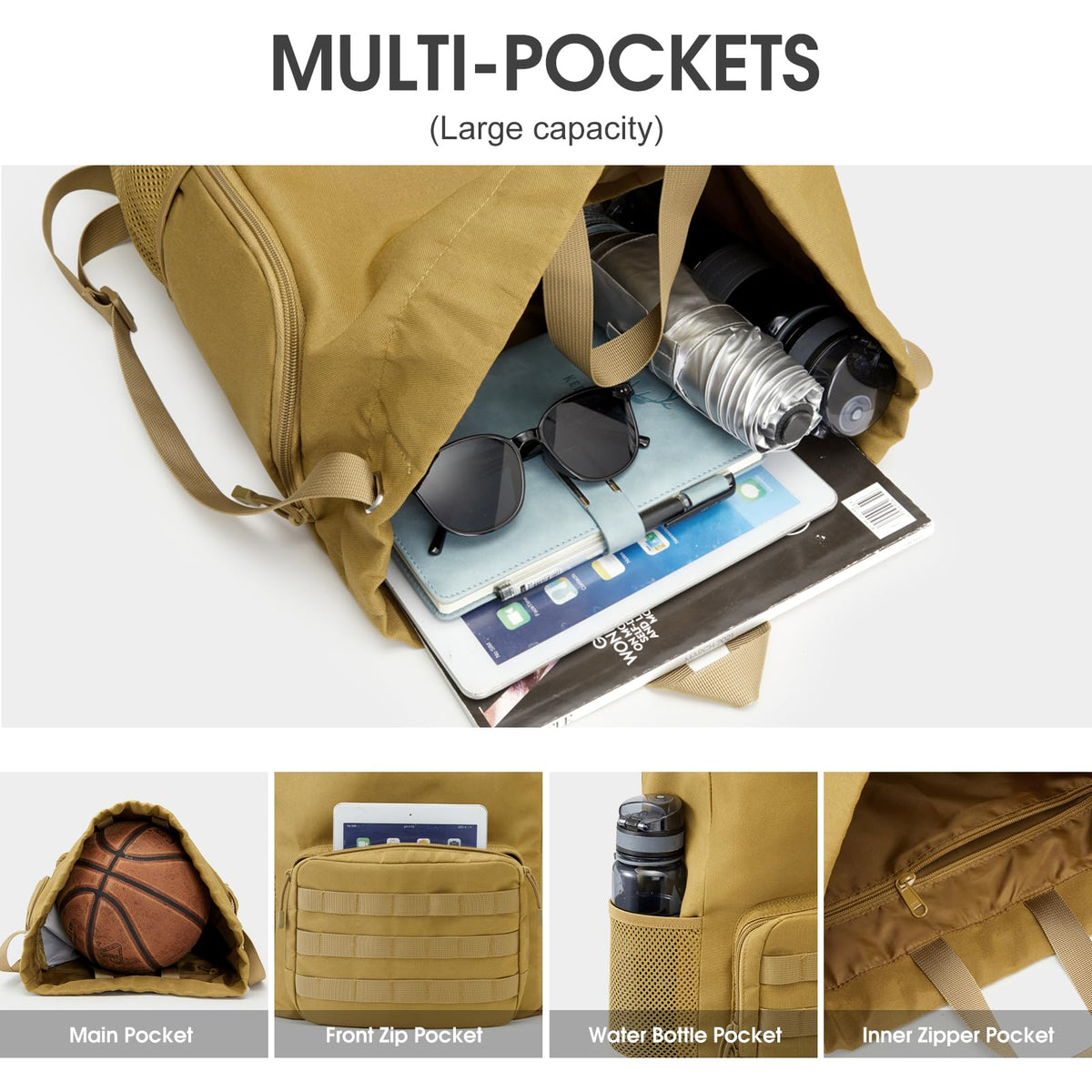 G4Free - G4Free Drawstring Backpack Sports Gym Bag with Shoes Compartment -TN23B194C-TN23B194B