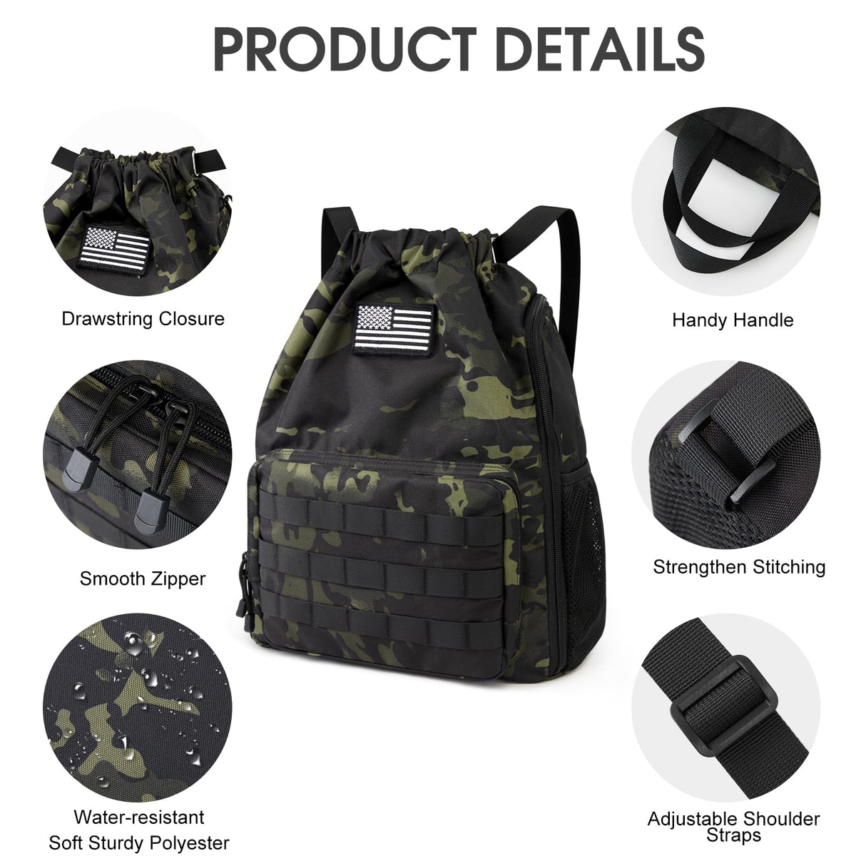 G4Free - G4Free Drawstring Backpack Sports Gym Bag with Shoes Compartment -TN23B194C-TN23B194B