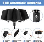 G4Free - G4Free Eco Fiberglass Frame Double Canopy Reflective Strip Auto Folding Umbrella -TN24A423A-TN24A424B-TN24A424A-TN24A424C-TN24A423B