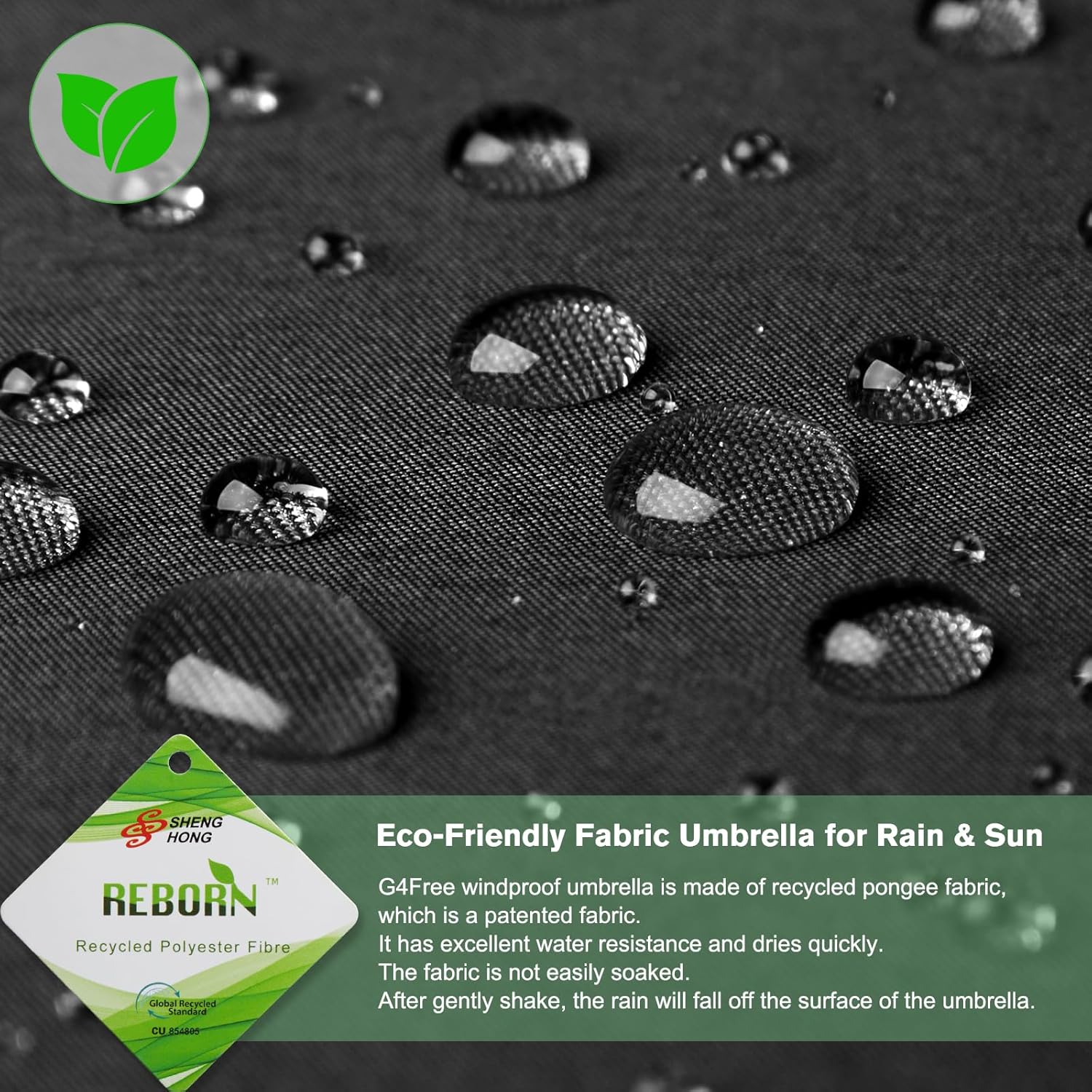 G4Free - G4Free Eco Fiberglass Frame Double Canopy Reflective Strip Auto Folding Umbrella -TN24A423A-TN24A424B-TN24A424A-TN24A424C-TN24A423B