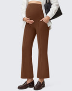 G4Free - G4Free EverGoing Maternity Flare Leggings with Pockets – Over the Belly 25'' -GF26AY1008A001A-S