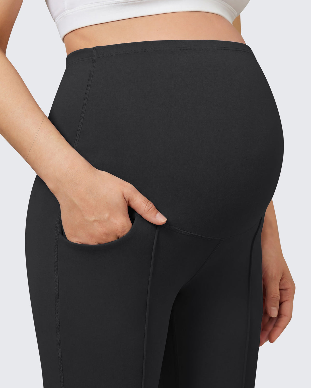 G4Free - G4Free EverGoing Maternity Flare Leggings with Pockets – Over the Belly 25'' -GF26AY1008A001A-S-GF26AY1008A001B-M-GF26AY1008A001C-L-GF26AY1008A001D-XL-GF26AY1008A001E-XXL