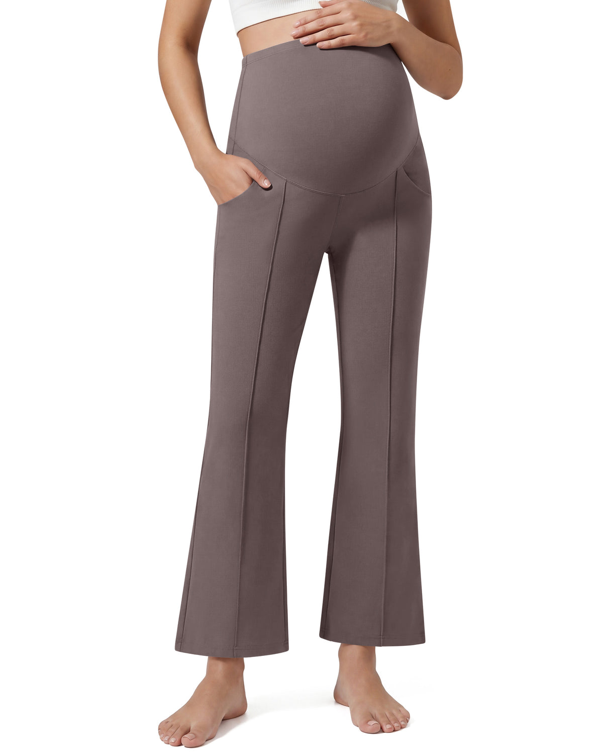 G4Free - G4Free EverGoing Maternity Flare Leggings with Pockets – Over the Belly 25'' -GF26AY1008A001A-S-GF26AY1008A001B-M-GF26AY1008A001C-L-GF26AY1008A001D-XL-GF26AY1008A001E-XXL