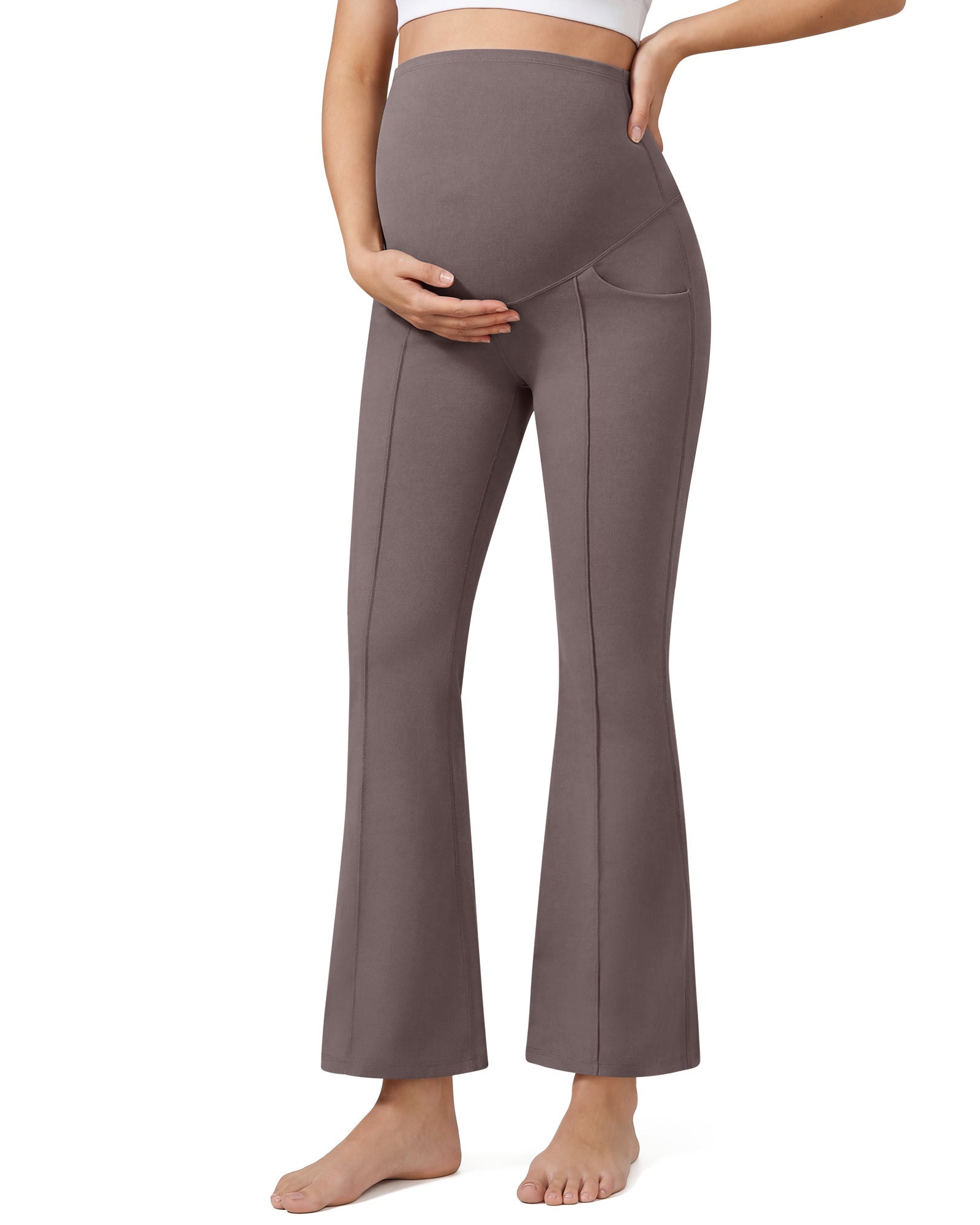 G4Free - G4Free EverGoing Maternity Flare Leggings with Pockets – Over the Belly 25'' -GF26AY1008A001A-S-GF26AY1008A001B-M-GF26AY1008A001C-L-GF26AY1008A001D-XL-GF26AY1008A001E-XXL