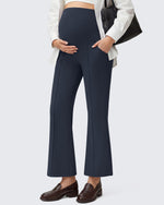 G4Free - G4Free EverGoing Maternity Flare Leggings with Pockets – Over the Belly 25'' -GF26AY1008D019A-S