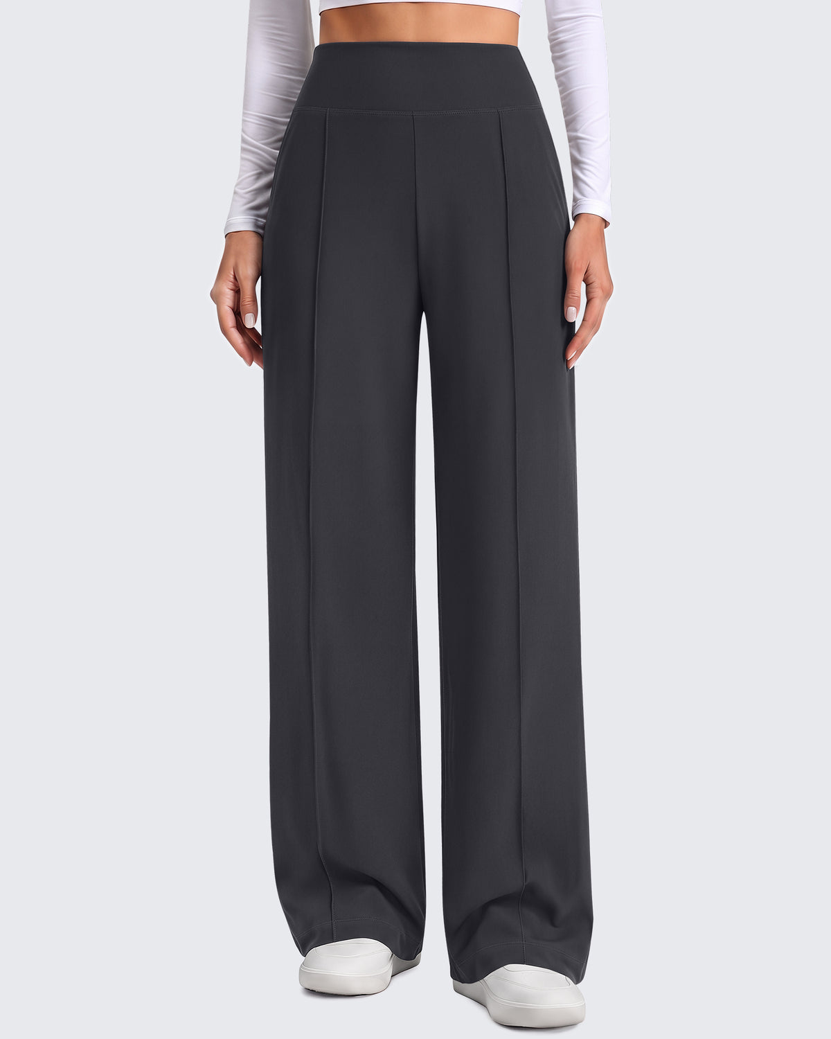 G4Free - G4Free EverGoing Wide Leg Yoga Pants High Waist Front Seam with Pockets -GF26J1005A001A-S-GF26J1005A001B-M-GF26J1005A001C-L-GF26J1005A001D-XL-GF26J1005A001E-XXL