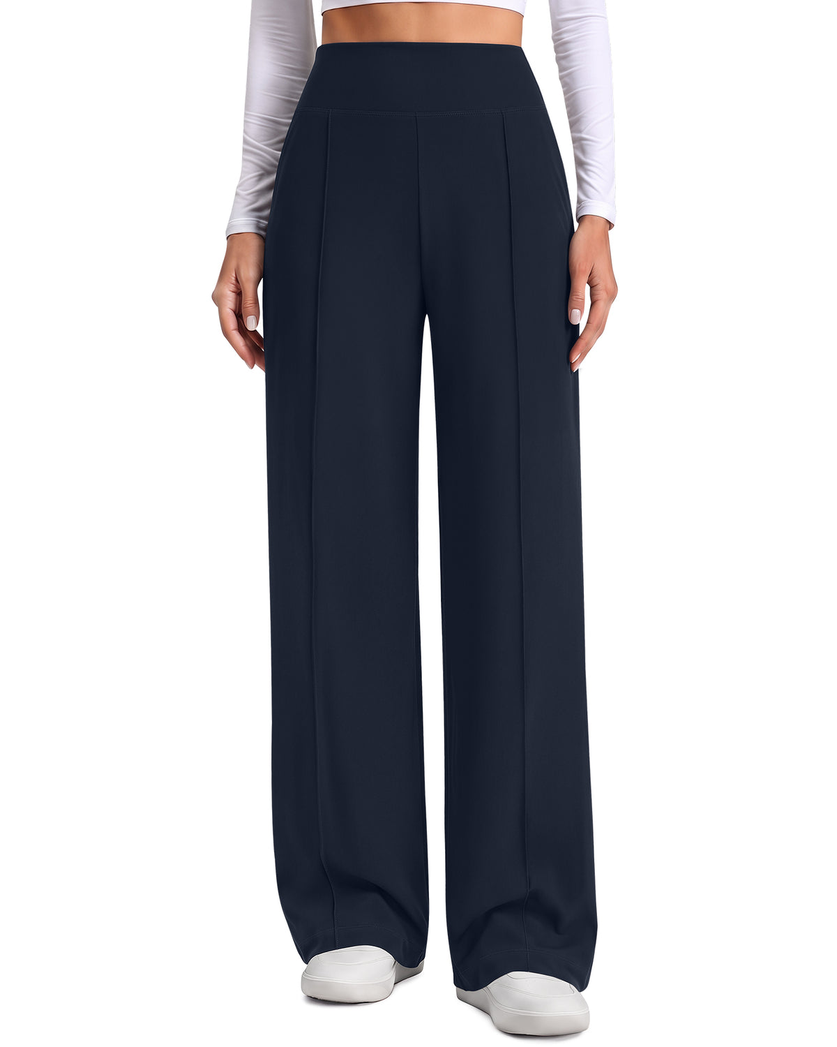 G4Free - G4Free EverGoing Wide Leg Yoga Pants High Waist Front Seam with Pockets -GF26J1005A001A-S-GF26J1005A001B-M-GF26J1005A001C-L-GF26J1005A001D-XL-GF26J1005A001E-XXL