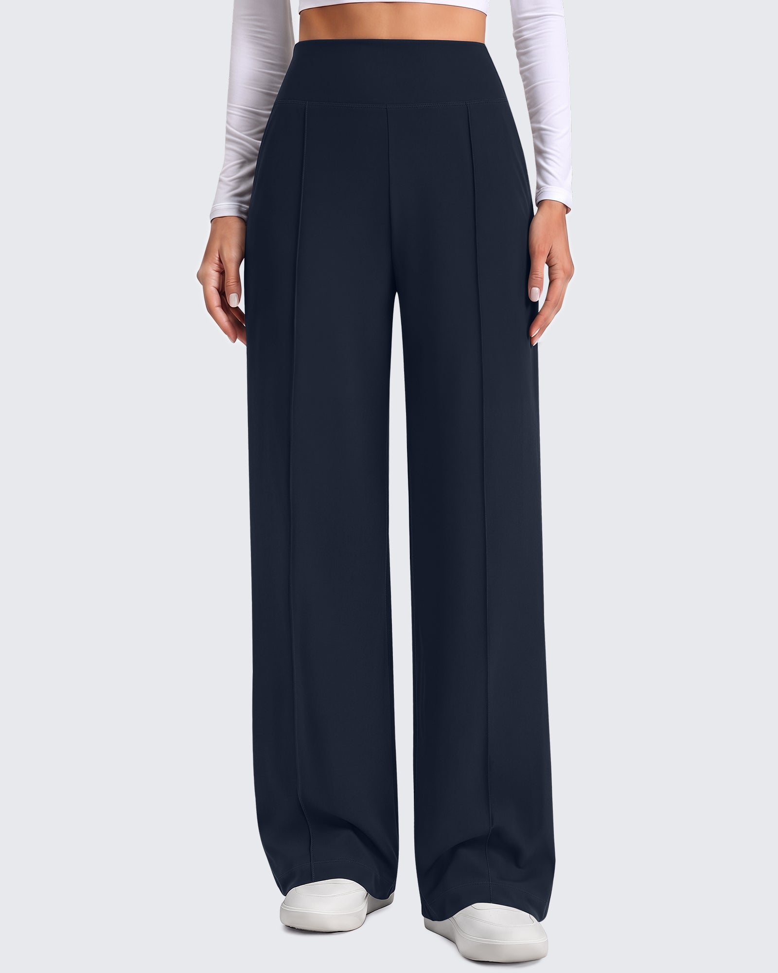 G4Free - G4Free EverGoing Wide Leg Yoga Pants High Waist Front Seam with Pockets -GF26J1005A001A-S-GF26J1005A001B-M-GF26J1005A001C-L-GF26J1005A001D-XL-GF26J1005A001E-XXL