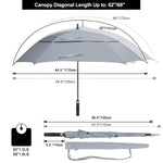 G4Free - G4Free Extra Large Golf Umbrella 62/68 inch Vented Square Umbrella -D02V717A-D02V717C-D02V717B-D02V717D-D02V717E