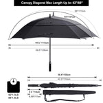 G4Free - G4Free Extra Large Golf Umbrella 62/68 inch Vented Square Umbrella -D02V717A-D02V717C-D02V717B-D02V717D-D02V717E