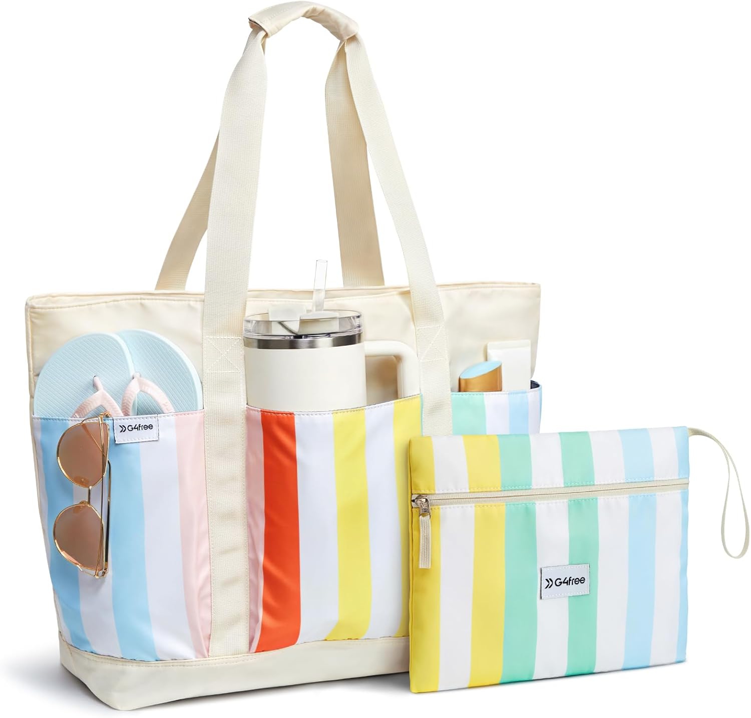 G4Free - G4Free Foldable Waterproof Beach Tote Pool Bag -TN24B462A-TN24B462B-TN24B462C