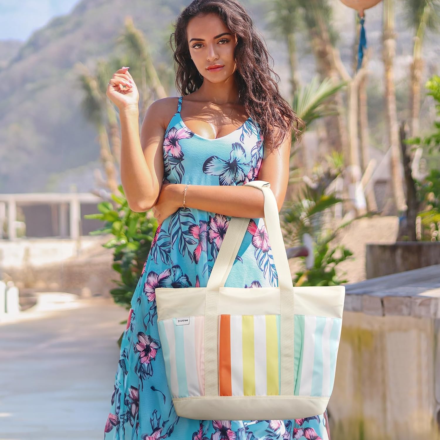 G4Free - G4Free Foldable Waterproof Beach Tote Pool Bag -TN24B462A-TN24B462B-TN24B462C
