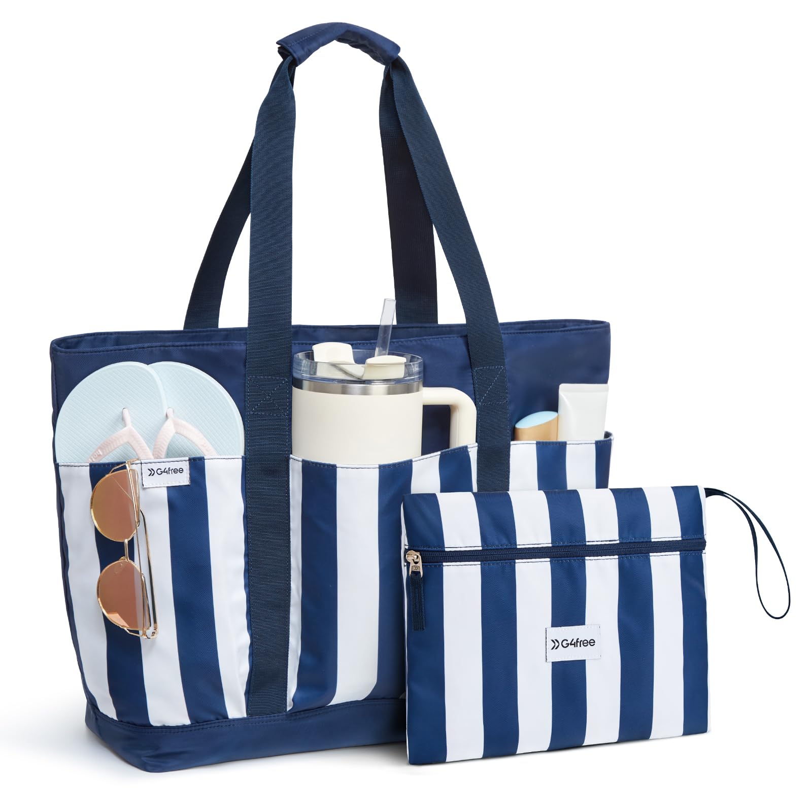 G4Free - G4Free Foldable Waterproof Beach Tote Pool Bag -TN24B462A-TN24B462B-TN24B462C