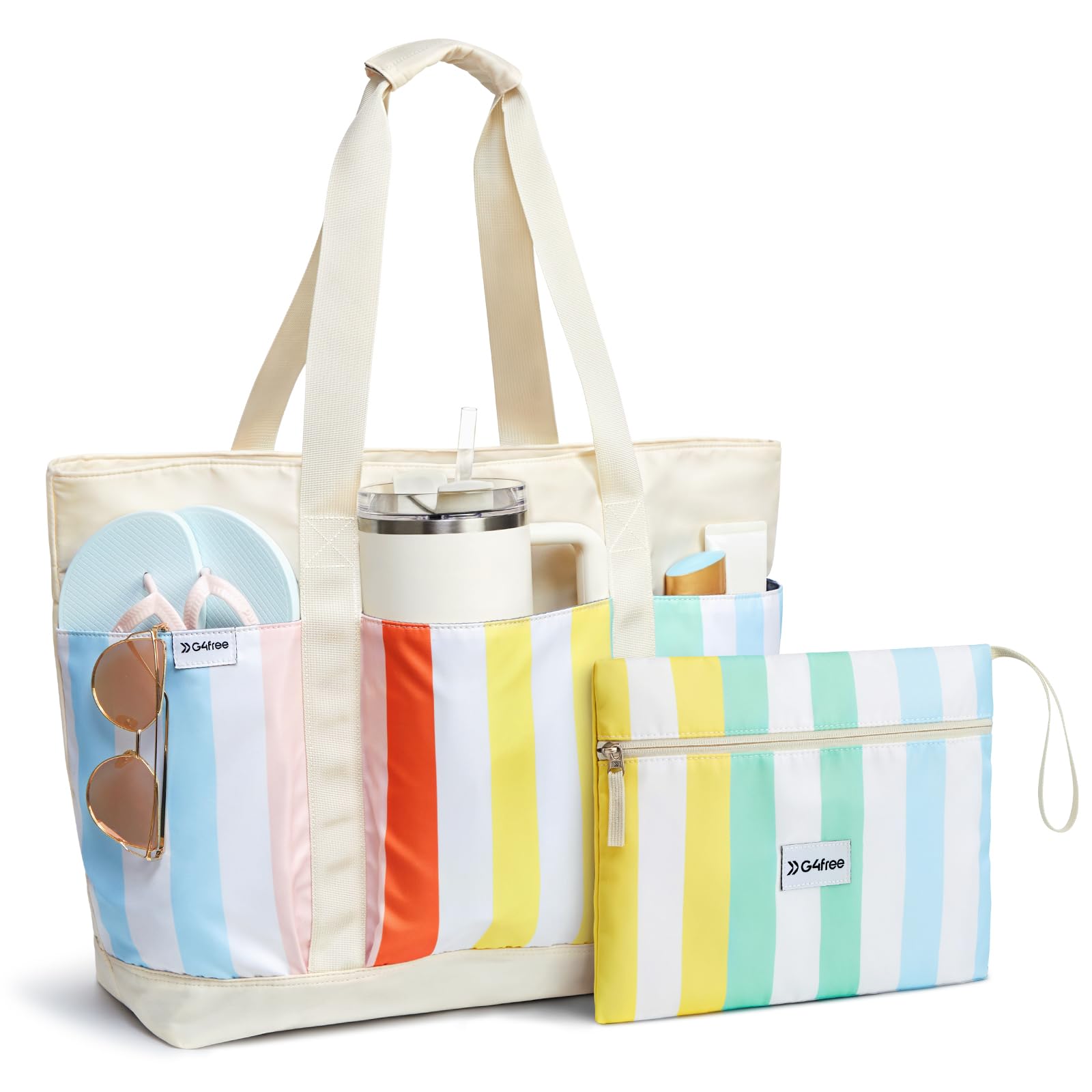 G4Free - G4Free Foldable Waterproof Beach Tote Pool Bag -TN24B462A-TN24B462B-TN24B462C