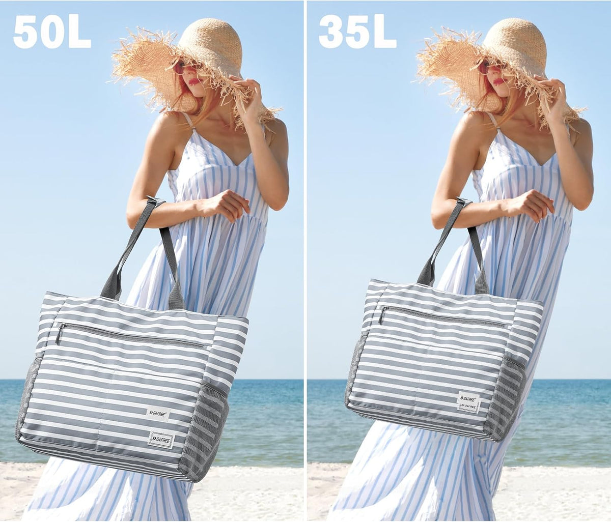 G4Free - G4Free Foldable Waterproof Sandproof Tote Beach Bag -TN23B270C-TN24B463A-TN24B349A-TN23B270B-TN24B463B
