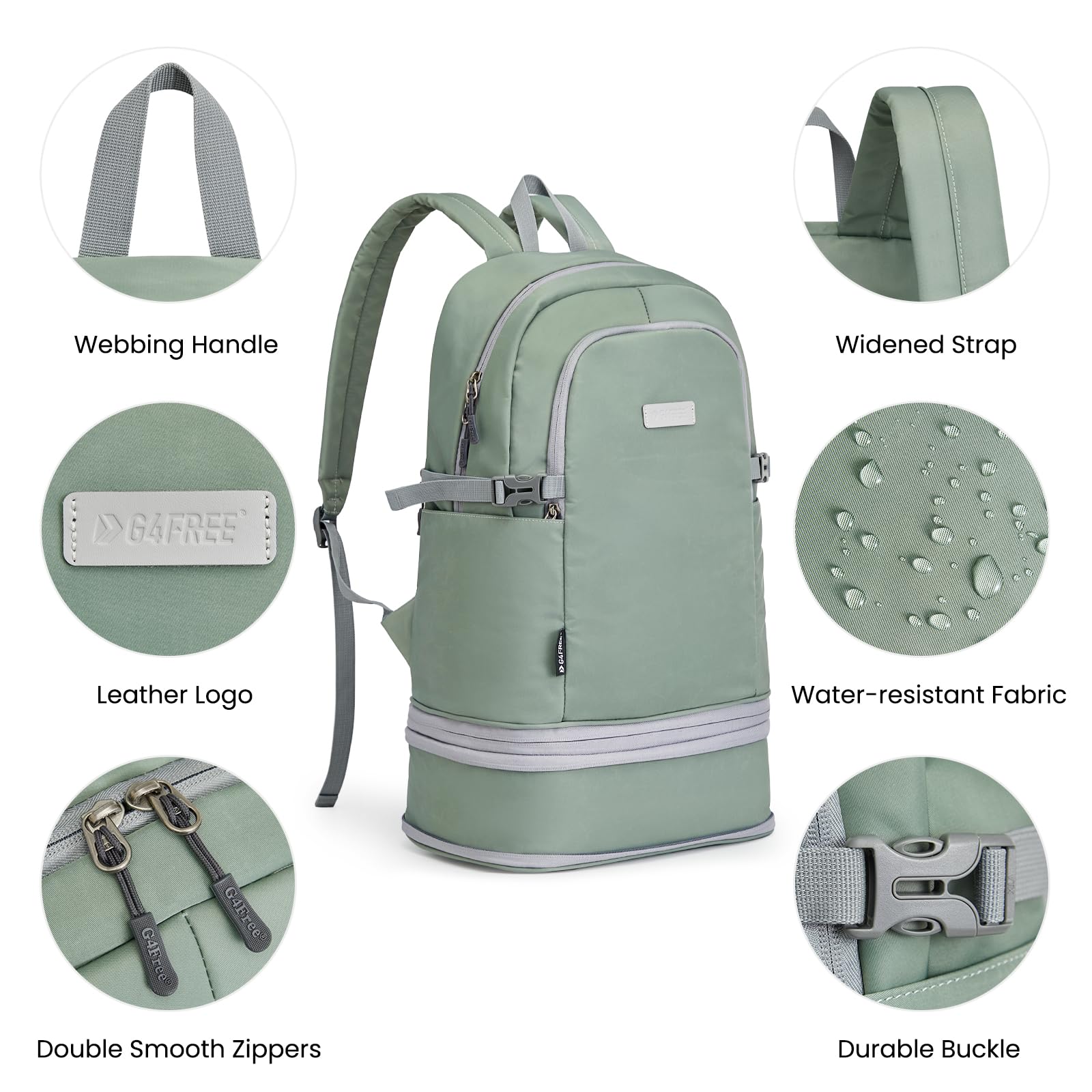 G4Free - G4Free Gym Backpack For Women with Shoes Compartment & Wet Pocket -TN23B238D-TN23B238A-TN23B238B-TN23B238C