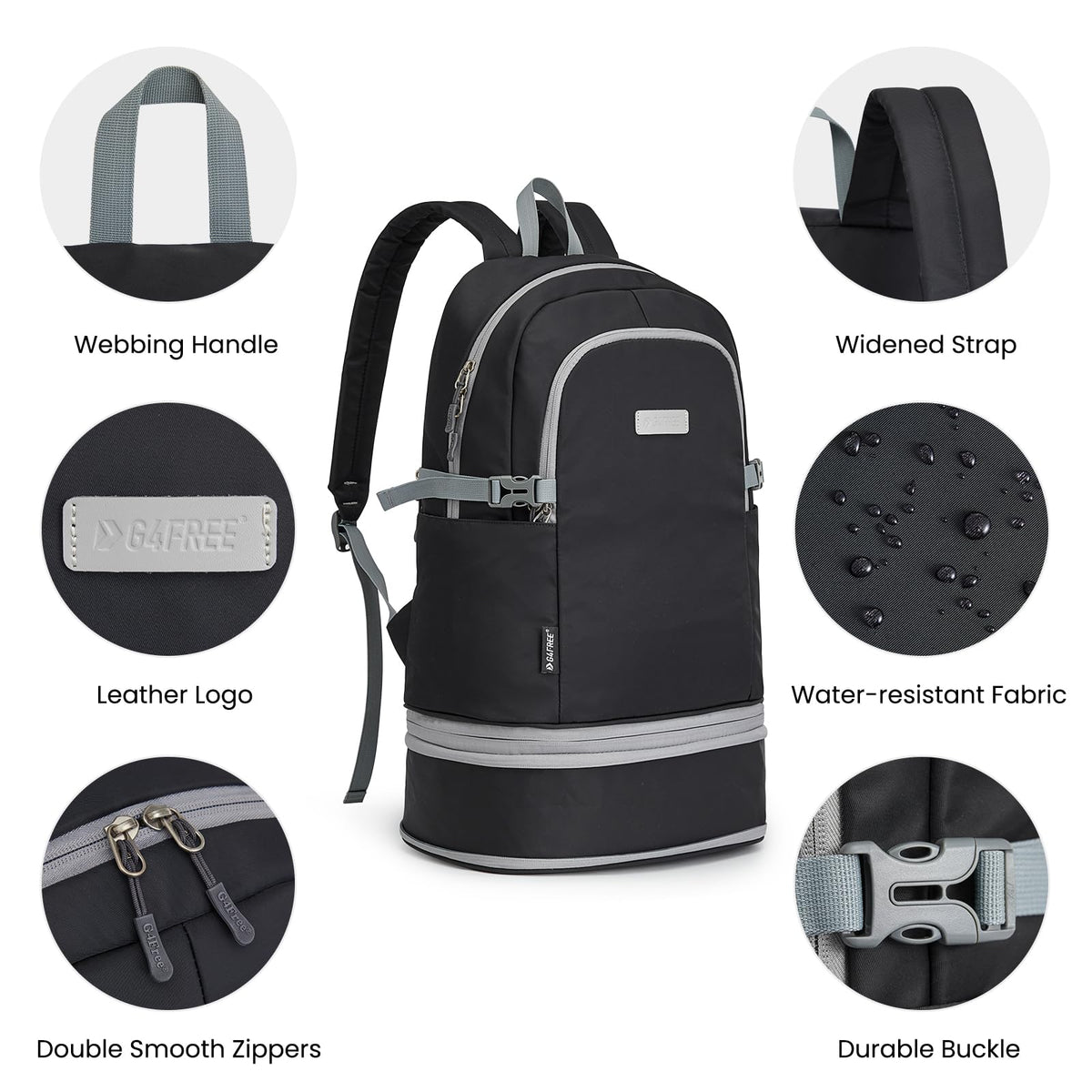 G4Free - G4Free Gym Backpack For Women with Shoes Compartment & Wet Pocket -TN23B238D-TN23B238A-TN23B238B-TN23B238C
